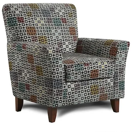 Transitional Accent Chair with Exposed Wood Legs